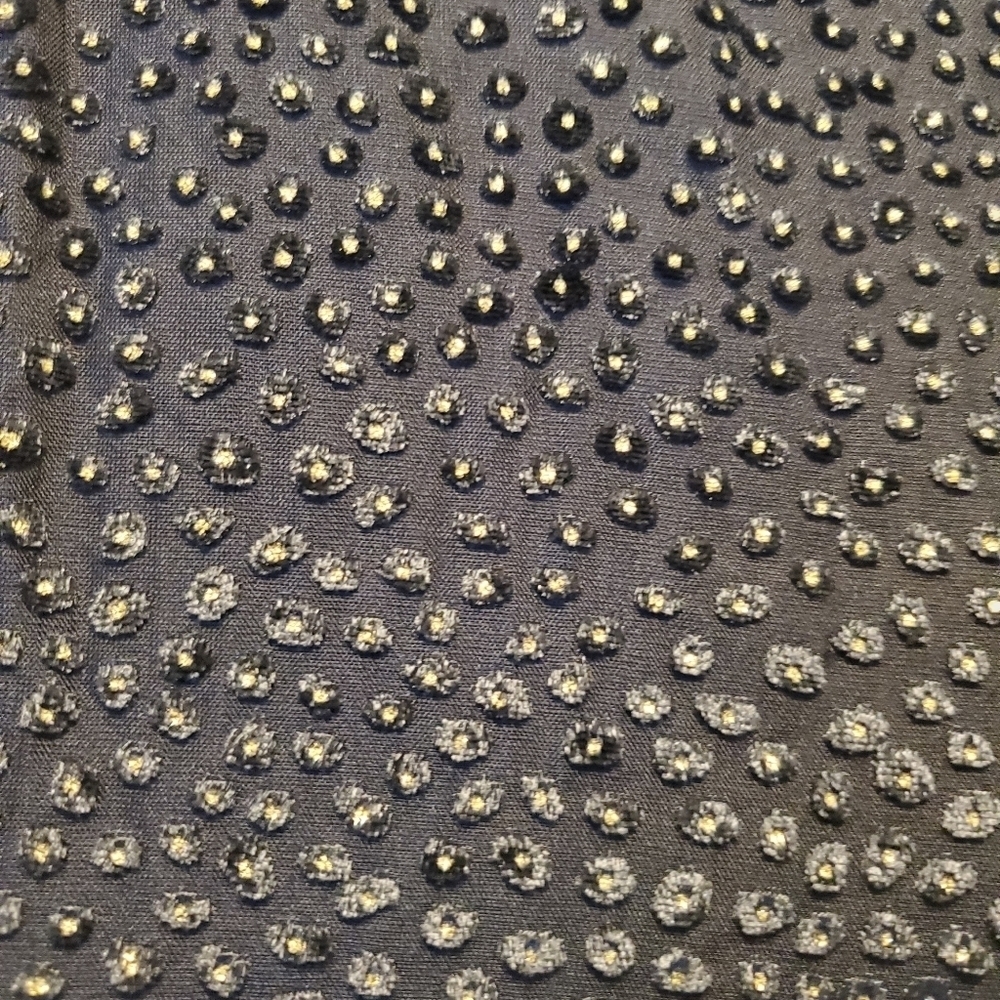 Zara TRF Black Metallic Gold Dot Print Velvet SZ L - Picture 5 of 8